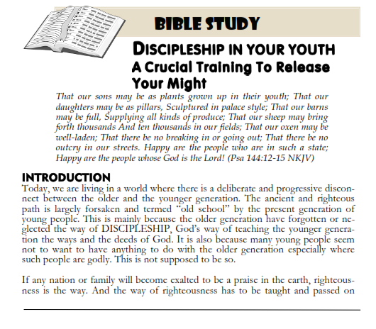 Discipleship in Your Youth