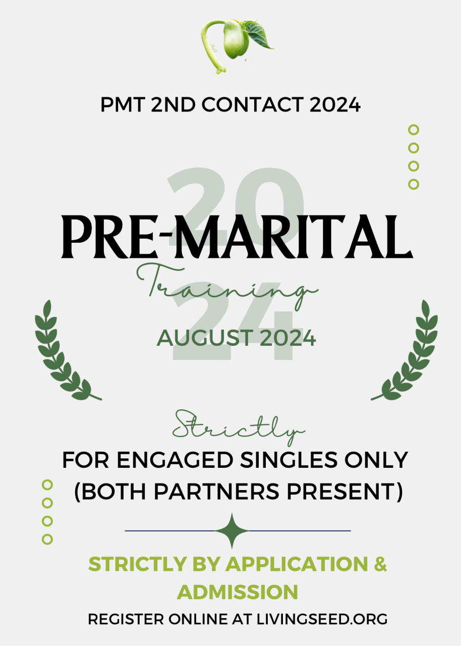 Pre-Marital Training (PMT) 2nd Contact 2024